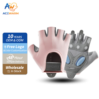 Gants de musculation AceWarm unisexes sans doigts, rembourrés, avec sangle de poignet réglable pour le cyclisme et les sports