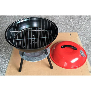 Barbecue portable de 14 pouces avec couvercle à verrouillage à 3 points pour la conservation de la chaleur, système de ventilation double, petit barbecue au <span class=keywords><strong>charbon</strong></span> de bois - Product Image 5