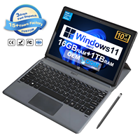 Vente en gros moins cher 10.1 pouces fenêtre 11 tablette PC Win 10 16GB 1TB In-tel J4115 2 en 1 tablettes avec clavier en métal double Os tablette