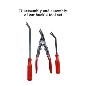 3 pezzi strumento di rimozione del rivestimento <span class=keywords><strong>Audio</strong></span> della porta del pannello dell'auto strumenti per veicoli clip pinze strumenti di rimozione a mano blu/rosso - Product Image 2