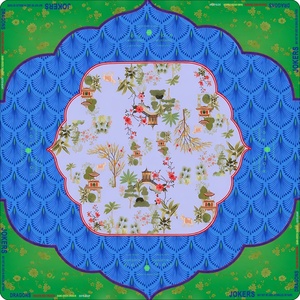 Tapis de Mahjong Américain en Néoprène 07 Watercolor Parrot Peony Antidérapant, Réduction du Bruit, Durable, Écologique, Pliable et Portable - Product Image 2