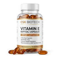 Complément alimentaire personnalisé en gélules molles de vitamine E 400 UI 500 mg, antioxydant, pour le soutien de la peau et le renforcement immunitaire, avec étiquette privée OEM