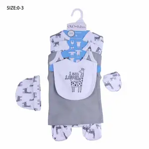 Commercio all'ingrosso 8 pezzi Unisex 100% cotone organico Set di vestiti per bambini 0-3 anni Baby Boys Baby Gown Girl abbigliamento Set regalo