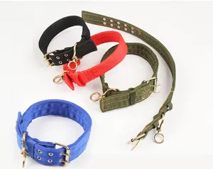 Robuster 2-reihiger Gürtel riemen Verstellbares taktisches Hunde halsband aus Nylon für große Hunde halsbänder