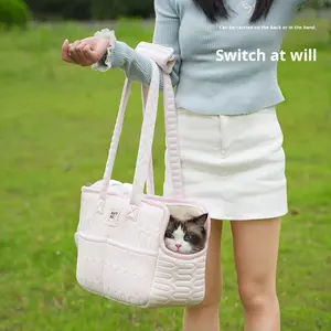 Bolsa de transporte para cachorros pequeños con múltiples bolsillos, bolsa de malla transpirable para perros, cojín suave, bolsa de viaje para mascotas para gatos, perros, conejos - Product Image 4