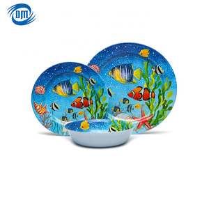 Столовая посуда из меламина с принтом «Морской мир», набор для 4 человек, кемпинг - Product Image 4