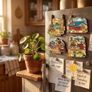 Imán de <span class=keywords><strong>Refrigerador</strong></span> Personalizado con Diseño de Recuerdo Turístico, Grabado Láser 3D en Madera, <span class=keywords><strong>para</strong></span> Decoración del Hogar - Product Image 3