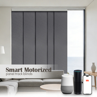 Rail de rideau coulissant vertical motorisé intelligent de style français, sur mesure, compatible Alexa/Google Home/contrôle par application/télécommande