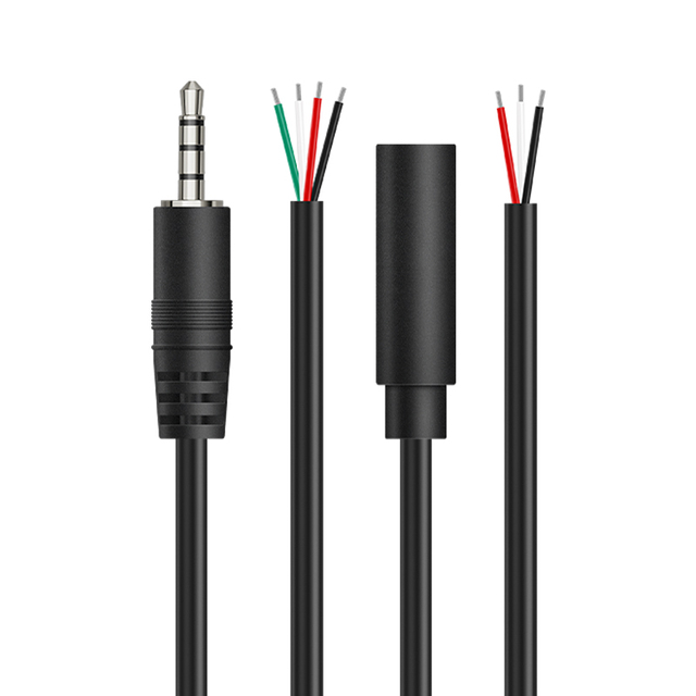 Customized AUX Headphone Infrared 3.5mm TRS 3 4 Poles Male Female Jack to Stripped Free Open End Mono Audio Extension Cables