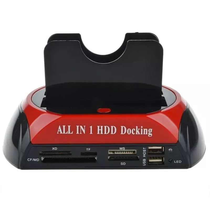 IDE SATA Dual All In 1 HDD Dock Station Hard Disk Drive Hdd 2.5 3.5 Pembaca Usb 2.0 Casing Penutup Kotak Eksternal US