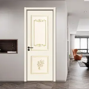 Ev için iç beyaz wpc kapı 6 panel