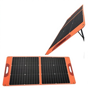 Panneau solaire portable ultra-léger 100W, chargeur solaire monocristallin ETFE pliable en 2 avec charge rapide PD pour le camping en plein air - Product Image 1