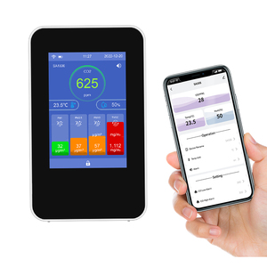 Chất lượng không khí màn hình trong nhà CO2 PM2.5 TVOC Meter formaldehyde hcho Detector pm1.0 PM10 phấn hoa màn hình với không dây Wifi App - Product Image 4