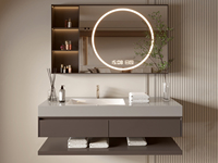 Lesso Home Meuble-lavabo mural moderne, haute performance, étanche et écologique, avec miroir de salon, pour villas et salles de bain