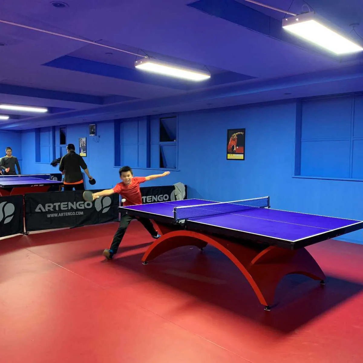 Grand plancher de court de tennis de table, plancher de sport en pvc, cour de tennis de table intérieure standard international