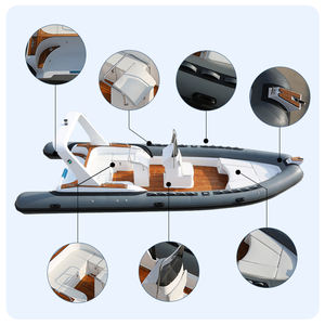 Barca gonfiabile rigida in fibra di vetro RIB760 certificata con motore fuoribordo Hypalon e materiali dello scafo in PVC - Product Image 5