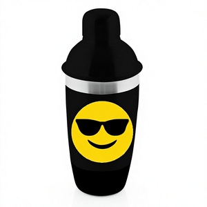 Cocktail <b>Shaker</b> Deluxe with Print Black Bartender <b>Shaker</b> <b>Bottle</b> Kit Food Grade Stainless Steel <b>Shaker</b> Cocktail Black - Product Image 1
