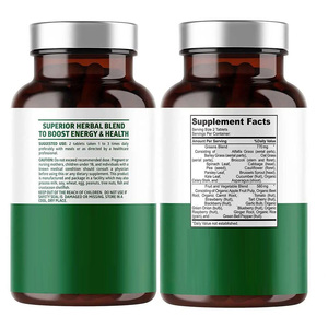 Fournisseur d'Usine Marque Privée Pilules de Soutien Énergétique et Immunitaire Végétaliens Supplément Halal Organique Superaliments Capsules Vertes - Product Image 3