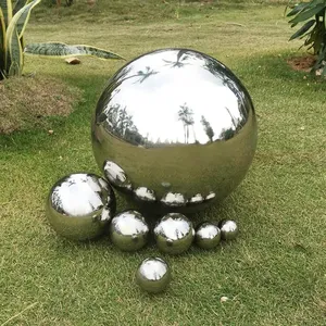 outdoor stainless steel ball hollow mirror metal ball water fountain garden rotating Stainless steel metal ball fountain