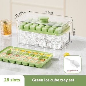 Nhà Máy Bán Buôn Mùa Hè Ice Cube Khay Khuôn Lưới 2 Gói Tủ Đông Tùy Chỉnh 64 Pcs Ice Cube Khay Với Nắp Và Bin Với Container - Product Image 6