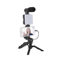 Support de téléphone portable avec lumière LED RVB rechargeable de haute qualité pour l'enregistrement de vlogs, la photographie, la diffusion en direct et kit de perche à selfie