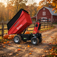 KNDMAX ED500H Mini Dumper Idraulico Elettrico con Motore DC Brushless da 1000W, Alimentato a Batteria al Piombo-Acido, con Pannello di Estensione