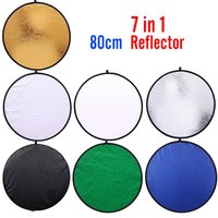 Réflecteur pliable 7 en 1, de lampe de poche or ou argent, pliable, 80cm, pour studio photo