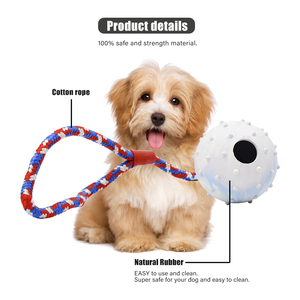 7cm Training Chew denti pulizia Soft Spikey Ball <span class=keywords><strong>50cm</strong></span> Strong Rope Rubber Dog <span class=keywords><strong>Pet</strong></span> <span class=keywords><strong>Toy</strong></span> - Product Image 2