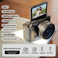 Appareil photo CCD haute définition 64MP avec écran rotatif pour selfies sur le campus, capteur CMOS et compatibilité carte SD