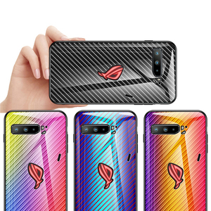 Coque de protection complète pour smartphone, accessoire de téléphone en Fiber de carbone, verre trempé coloré, pour Asus Rog Phone 3, version ZB601KL, <span class=keywords><strong>ZS630KL</strong></span> - Product Image 1
