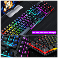 Combo de Teclado y Ratón para Juegos TF200 Slim Mini, con Cable, Receptor USB, Resistente al Agua, para Computadora Portátil y de Escritorio, Universal