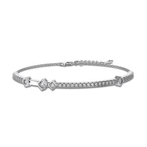 Dylam Finest 925 Sterling <b>Silver</b> Rhodium 18K Gold Plated Splicing Style Full Diamond 5A Zirconia Link Chain <b>Bracelet</b> <b>Bangles</b> - Product Image 1
