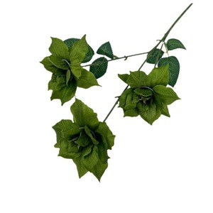 Roses artificielles en soie, fleurs réalistes pour décoration de mariage, 6 têtes, 3 têtes avec revêtement adhésif - Product Image 2