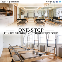 Appareil de Pilates Reformer en bois professionnel pour studio commercial, à glissement silencieux, résistance réglable, pour entraînement de précision