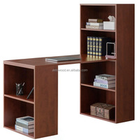 Table de travail pour ordinateur d'étudiant en mélamine de bois avec étagères pour le bureau à domicile en couleur blanche, pas cher