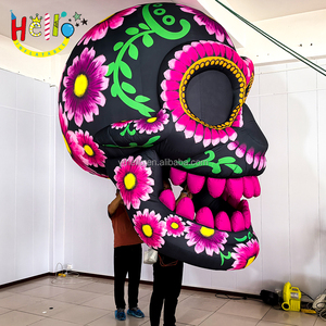 Tête de squelette géant gonflable en plein air éclairé <span class=keywords><strong>marionnette</strong></span> gonflable rose halloween - Product Image 2