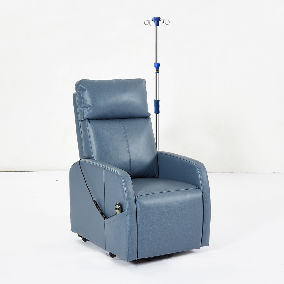 Elegante Silla de infusión ajustable azul