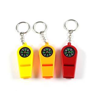 Llavero con silbato multifunción para exteriores, con brújula e indicador de dirección, para camping, deportes, entrenamiento y uso de emergencia. - Product Image 1