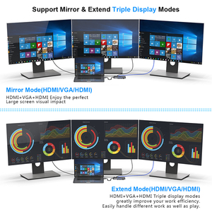 Suitable 4K VGA Gigabit Ethernet <b>Power</b> Delivery Type C USB3.0 Triple Display 14 In1 USB-C Docking Station USB C <b>Hub</b> - Product Image 6