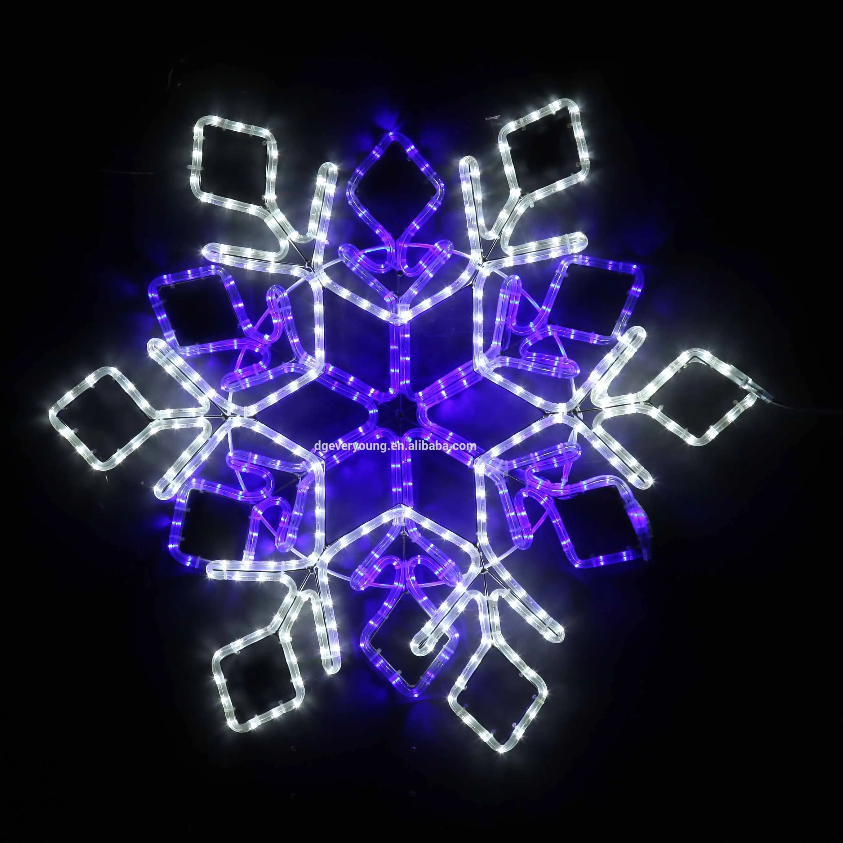 Grote Motief Outdoor Waterdichte IP65 Touw Licht Stalen Frame 2D Led Sneeuwvlok Motief Verlichting Flash Twinkle Voor Kerst