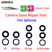 Objectif de caméra arrière en gros avec adhésif pour iPhone 16 17 Air Plus Pro Max, pièces de rechange pour caméra arrière, composants de réparation de téléphone