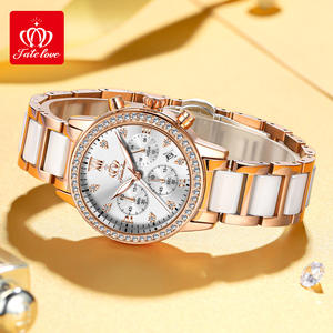 Reloj de Moda FATE Love FL9933 para Mujer y Conjunto de Collar y Pulsera, Reloj de Cuarzo para Mujer con Correa de Acero Inoxidable y Cerámica de Alta Calidad - Product Image 4