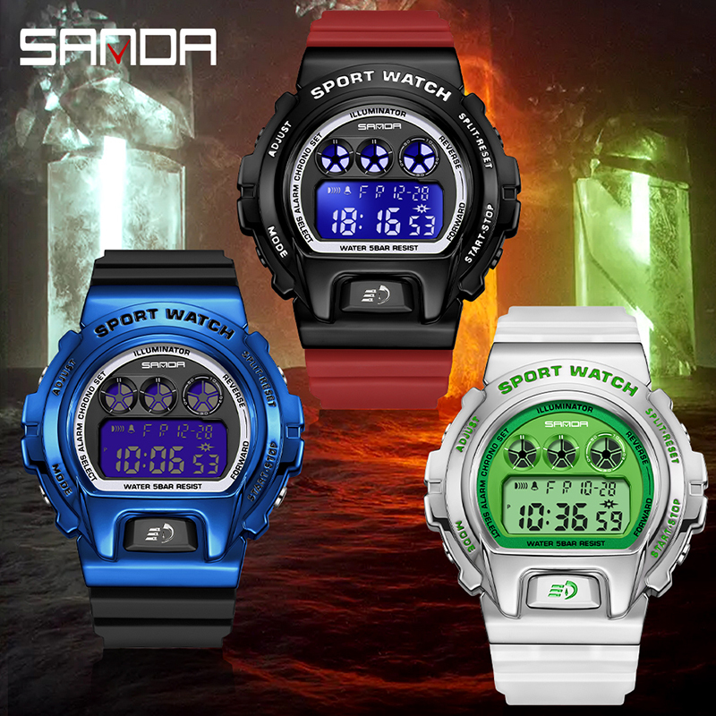 SANDA 2127 新ファッション男の子用デジタルウォッチ 防水仕様
