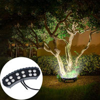 Lumière d'arbre LED RGB DMX512 12W 18W 48W IP65 Étanche Solaire pour Jardin, Projecteur Annulaire Extérieur pour Aménagement Paysager