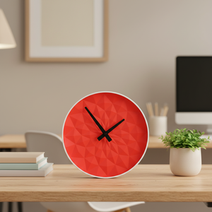 <span class=keywords><strong>Horloge</strong></span> murale moderne en porcelaine <span class=keywords><strong>rouge</strong></span> mat avec aiguilles numériques en quartz, <span class=keywords><strong>design</strong></span> floral plaqué or, pour la maison ou l'hôtel - Product Image 1