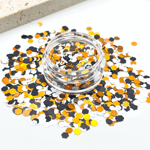 <span class=keywords><strong>Pas</strong></span> <span class=keywords><strong>cher</strong></span> Halloween Chunky Glitter Mix Paillettes Noires Holographiques pour Nail Art Party Makeup & Hair Decoration-for Graduation Crafts - Product Image 1