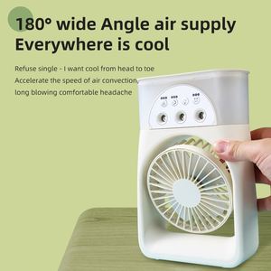 Wholesale 3-in-1 Cooling Humidifying Air Circulator Fan 3 Nozzles Mist 5 Speeds 180 Adjustable Wearable <b>Foldable</b> Portable Mini - Product Image 5