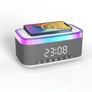 <b>Led</b> Display <b>Clock</b> Alarm <b>Clock</b> 15W Wireless Charging Speaker Bluetooth Mini Speaker With White Noise Function - Product Image 1