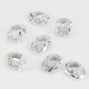 เต่าคู่สังเคราะห์ตัดพลอยสีขาวลูกบาศก์เซอร์โคเนียหลวม - Product Image 4