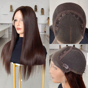 New Virgin Human Hair <b>Wig</b> Lace Front for Lace Super Thin <b>Brown</b> Hair Woman Length 18-24 Inch Wholesale Price Hair#1C - Product Image 3